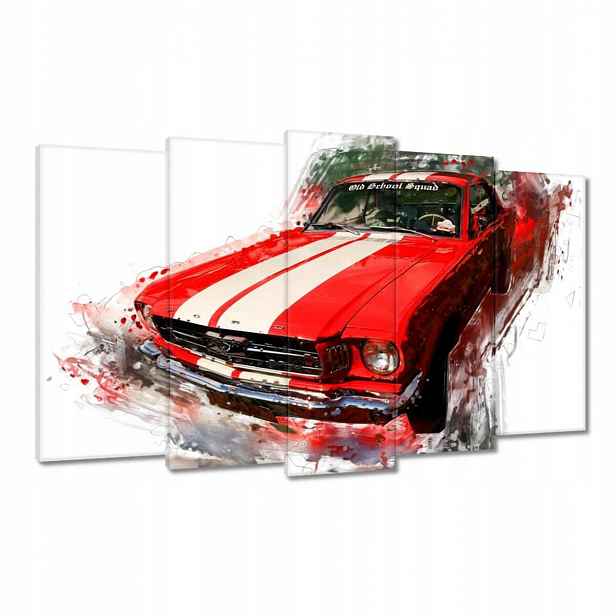 Obrazy 100x60 Červený Ford Mustang Usa Starý
