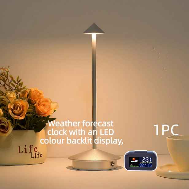 TEMU Počasí Hodiny s LED Multicolor Podsvíceným Displejem, Monitorování Teploty a Vlhkosti v Reálném Čase, Funkce Alarmu a Zobrazení Indexu Pohody,