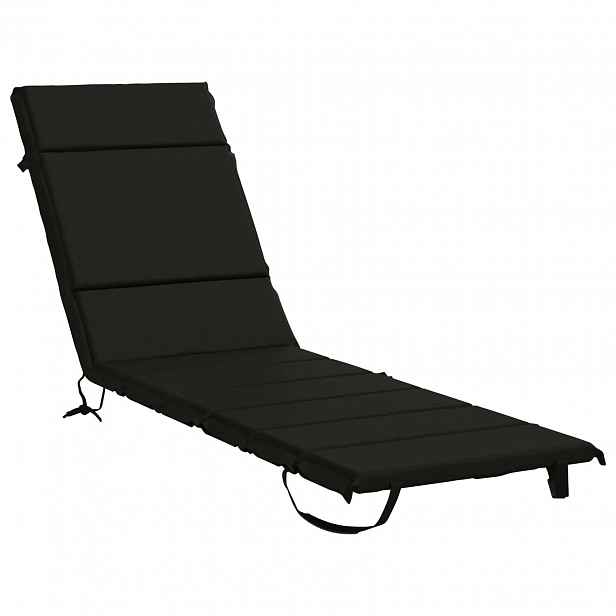 vidaXL Polštář na lehátko GEMERT 100% polyester Černá 200 x 55 x 3 cm