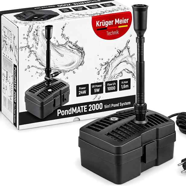 Fontánová Pumpa Do Jezírka Filtr Uvc 5W 1000L/H Kaskáda 5V1