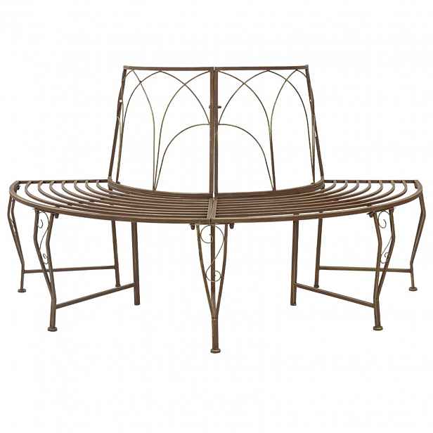 vidaXL Stromová lavička 4 -místná 160 x 80 x 89 cm steel Antická hnědá