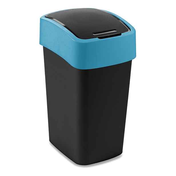 Černý/modrý plastový odpadkový koš na tříděný odpad 25 l Flip Bin – Curver