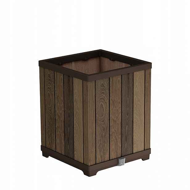 Deco čtvercový vysoký květináč Walnut
