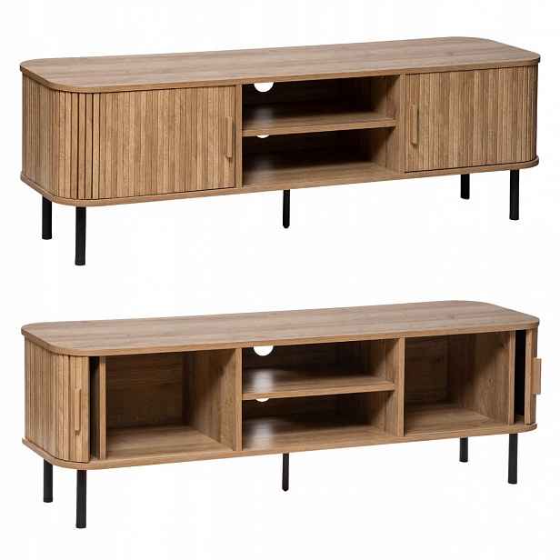 Komoda Pod Telewizor nowoczesna Szafka Rtv hnědá 140x40x53 Mdf 2-dveřová