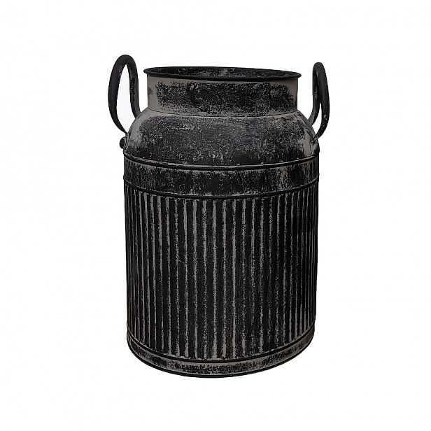 TEMU 1 balení, Vintage železná květináč s hrubým povrchem a vlnitým vzorem, rukojeť z železné trubky, květináč na mléko, aranžmá květin, květinová