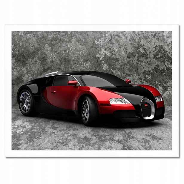 Plakáty v rámu 40x30 Bugatti Veyron Červená