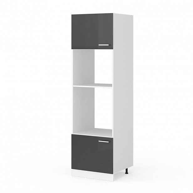 Vicco UNIVERZÁLNÍ SPÍŽNÍ SKŘÍŇKA R-Line Antracitový vysoký lesk 60 cm s otevřenými policemi a dvířky