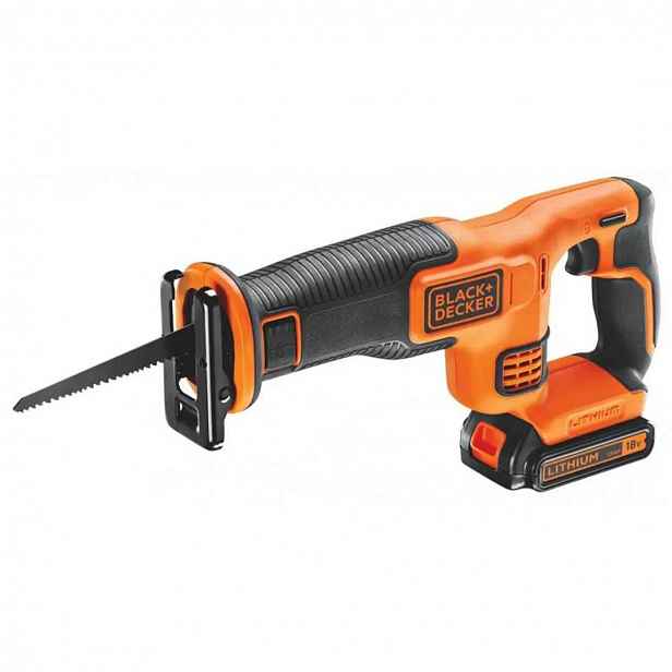 BLACK+DECKER - 18V AKU mečová pila, 1x aku 1,5 Ah Li-Ion, nabíječka BDCR18-QW