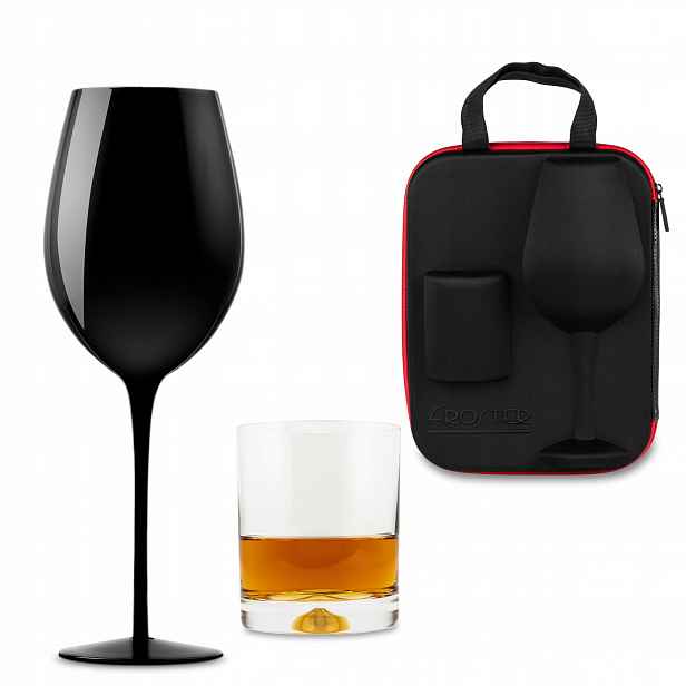 (hs) – Pouzdro pro pár s skleničkou a skleničkou Froster Black – Originál!