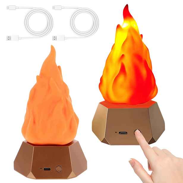 Noční Lampa Plamínek S Akumulátorem 1200MAH Usb Blikající Plamen 2 Ks