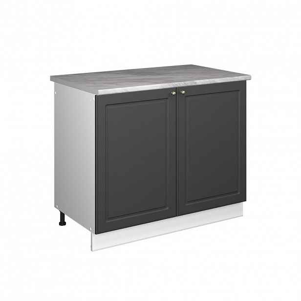 Vicco SKŘÍŇKA POD DŘEZ Fame-Line, Anthrazit-Gold Landhaus/Bílá, 100 cm, PD Mramor