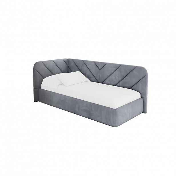 ALTDECOR JEDNOLŮŽKOVÁ POSTEL pro mládež s úložným prostorem, vpravo - FIKY 80x200 šedá
