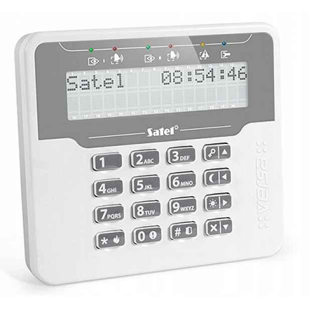 Manipulátor Satel Versa-lcdm-wh s LCD displejem pro ústřednu Versa