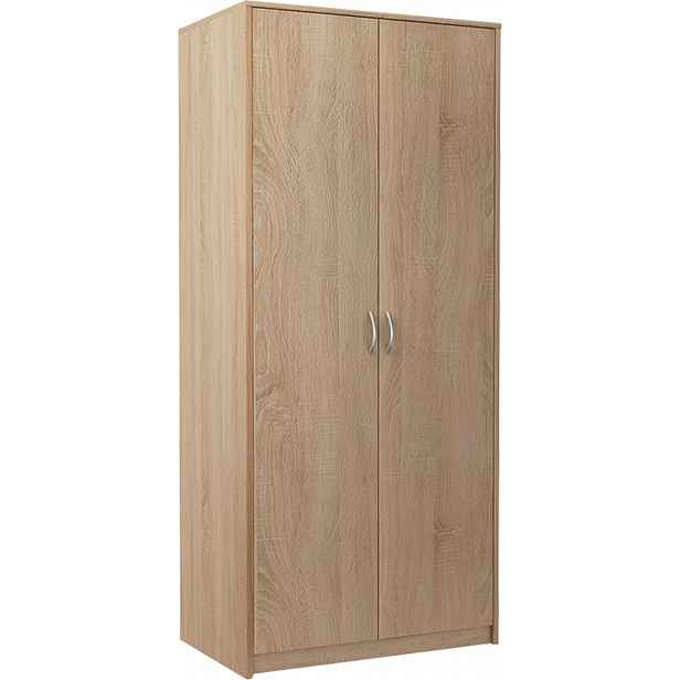 Dvoudveřová šatní skříň VILIA - šířka 85 cm, dub sonoma