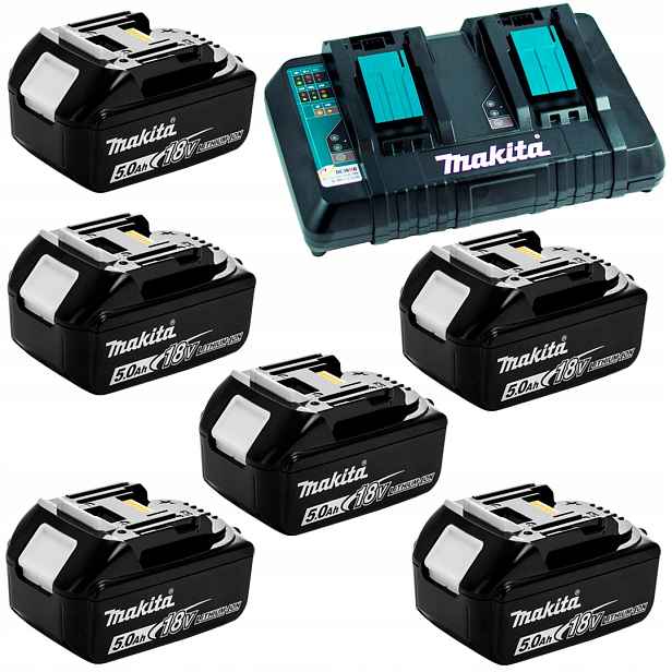 Rychlá nabíječka DC18RD 6x BL1850B 5Ah Makita