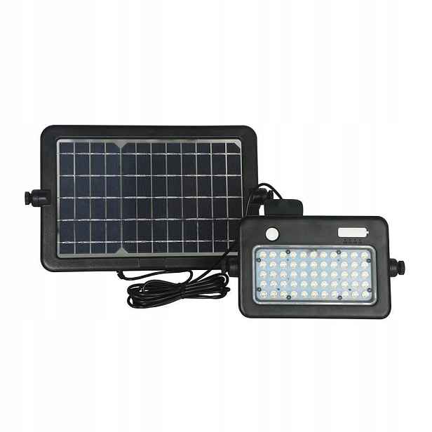 V-tac Solární Led reflektor 10W Usb IP65 4000K 1100lm Černý