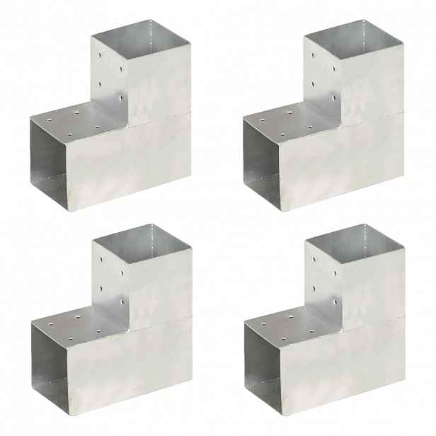 vidaXL Trámová spojka 4 ks ve tvaru L pozinkovaný kov 101 x 101 mm