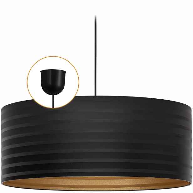 Závěsné Stropní Svítidlo Lustr Abažur Klosz 1 x E27 Led Černá do obývacího pokoje