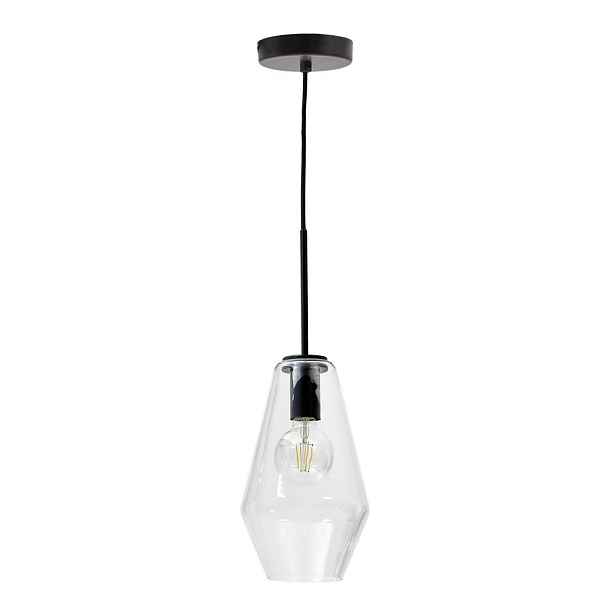Černé závěsné svítidlo se skleněným stínidlem ø 17 cm Mao – Kave Home