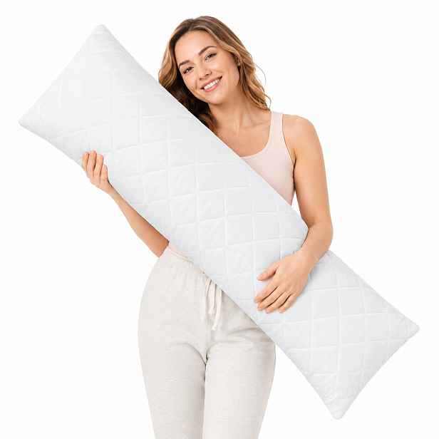 Polštář Na Spaní Na Boku 40X145 CM Dlouhý Prošívaný Polštář Bílý