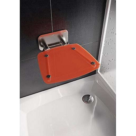 Sprchové sedátko Ravak OVO B sklopné š. 36 cm oranžová B8F0000053