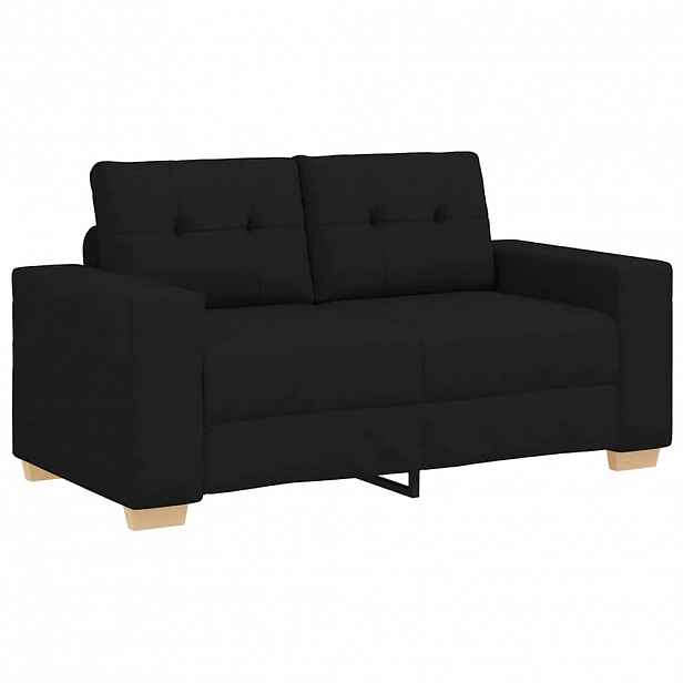 vidaXL Loveseat Sofa Černý 160x77x82 cm textil