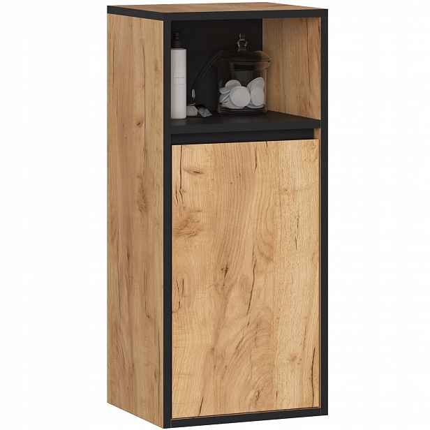 Závěsná Koupelnová Skříňka Vami W35 1D1W Craft/černá Akd