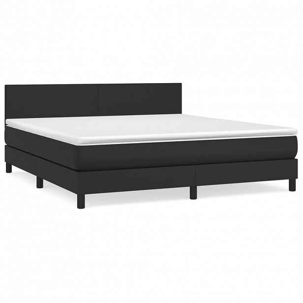 vidaXL Box spring postel s matrací černá 160x200 cm umělá kůže