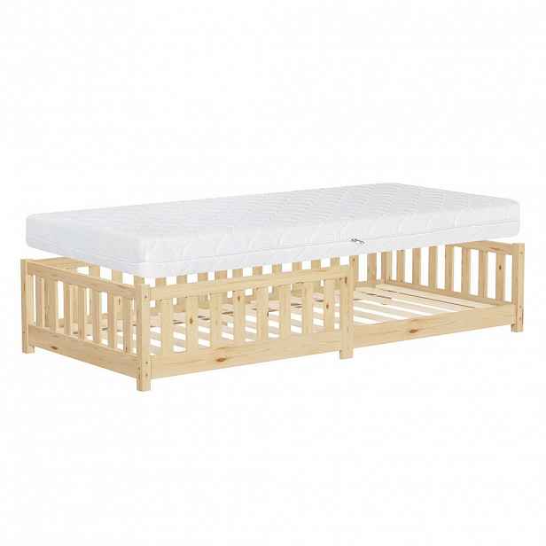 ML-DESIGN DĚTSKÁ postel 90 x 200 cm, přírodní, s matrací, výška 16 cm