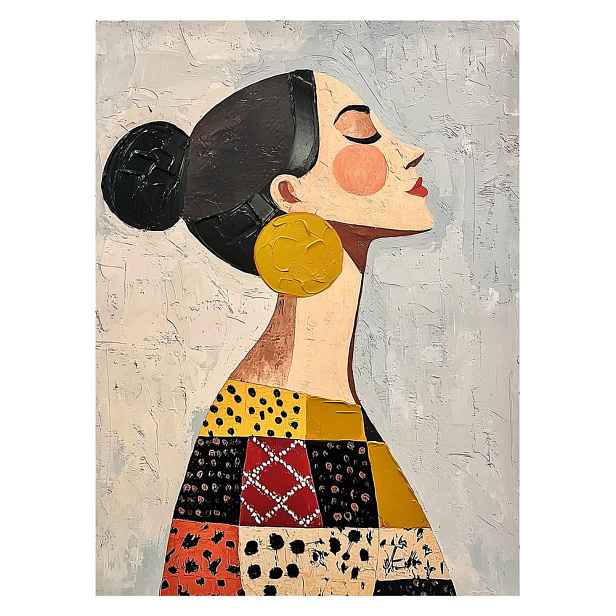 Obraz s ručně malovanými prvky na plátně 70x100 cm Mae – Styler