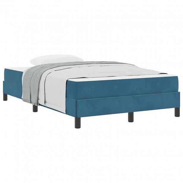 vidaXL Postel s boxspringem s matrací Tmavě modrá 120 x 200 cm textil