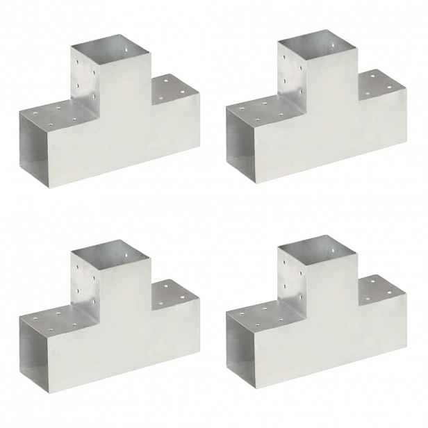vidaXL Trámová spojka 4 ks ve tvaru T pozinkovaný kov 101 x 101 mm