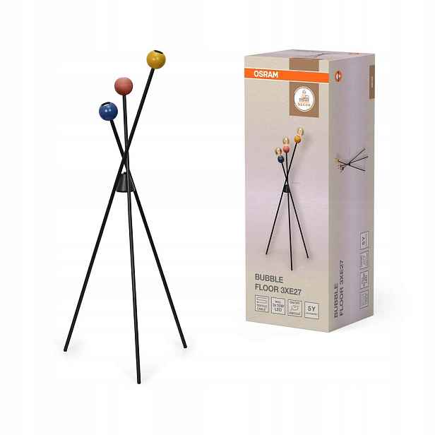 Stojací podlahová lampa 3x E27 Dekorativní černá Decor Osram