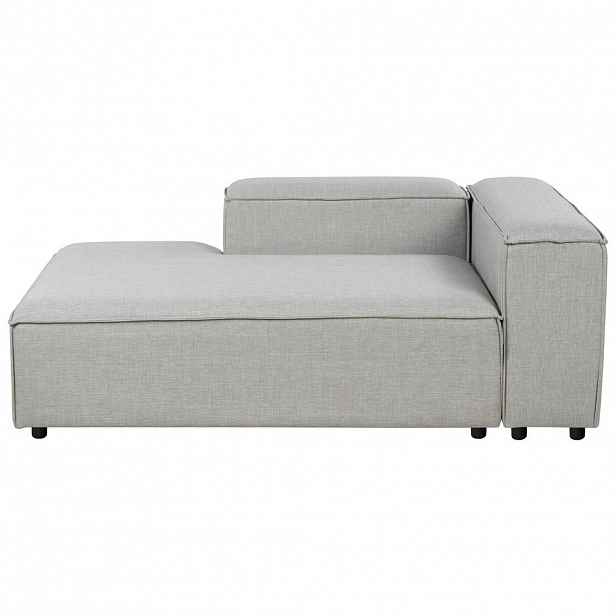 Beliani ČALOUNĚNÉ LEHÁTKO CHAISE LONGUE PRAVOSTRANNÉ Látka Světle šedé Ardal