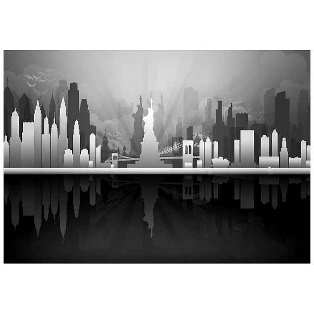 Fototapeta New York šedé mrakodrapy Socha svobody 350x250 lepidlo