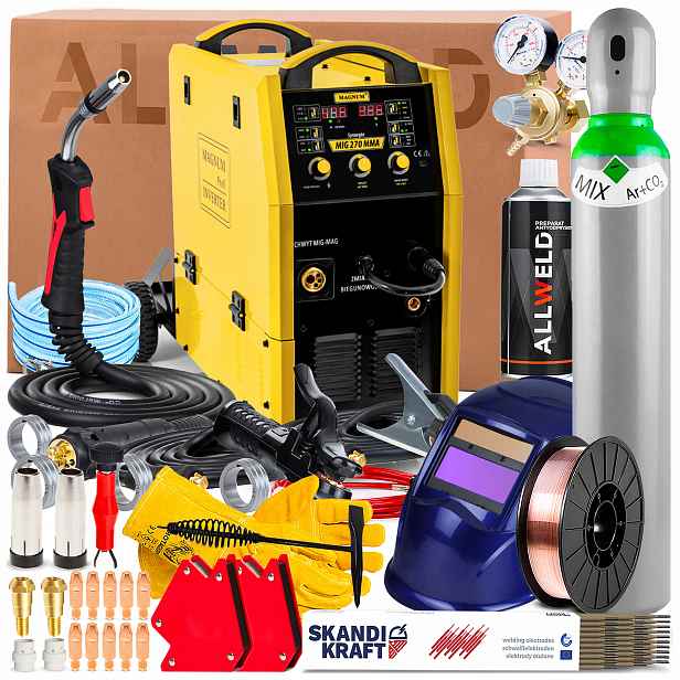 Poloautomatický Magnum Mig 270 Mma 400V 270A Tig DC Mma Synergie S Ocelí A Alu
