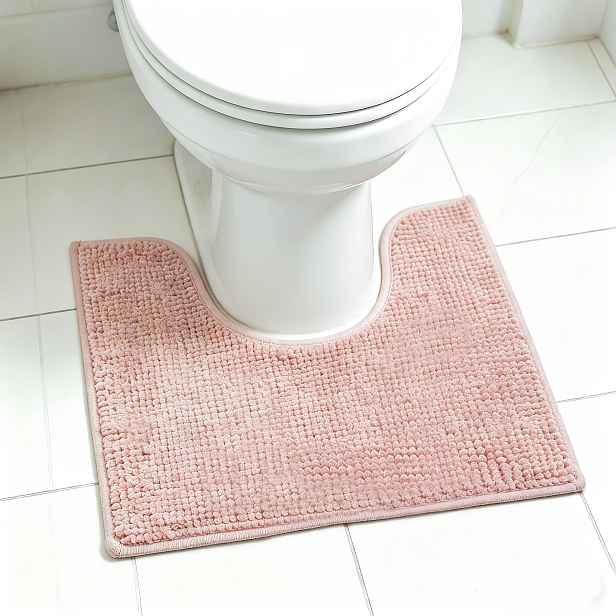 TEMU Koupací koberce na WC, omyvatelné, U tvaru, koupelnová rohožka na WC, extra měkký plyšový koupelnový koberec, 1'' chenille mikrovlákno, super