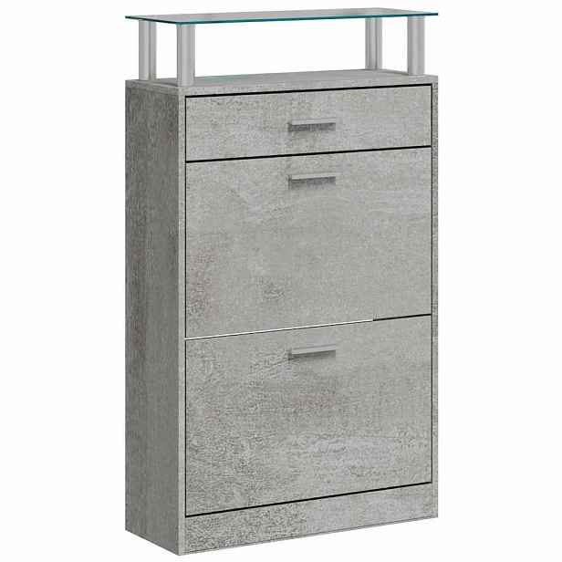 vidaXL Botník betonově šedý 63 x 24 x 104 cm kompozitní dřevo