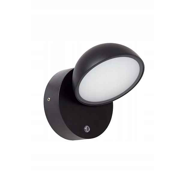 Led venkovní nástěnné svítidlo nastavitelné, černé s soumrakovým senzorem Lucide