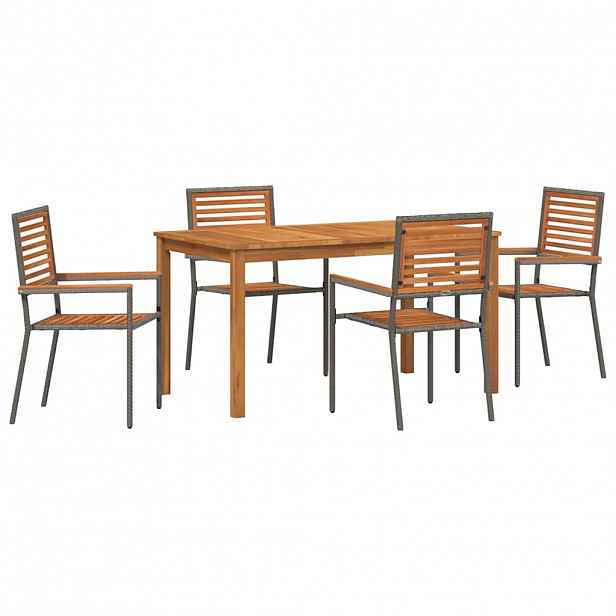 vidaXL Zahradní jídelní souprava 5 ks Šedá Masivní akátové dřevo