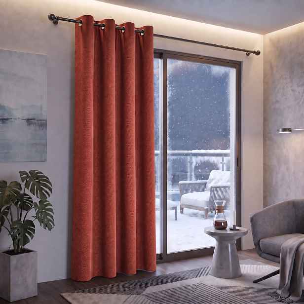 Termoizolační blackout závěs POLAIRE cihlový 135×260 cm na kroužky