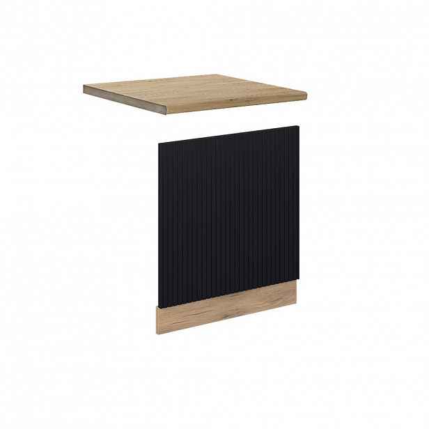 Vicco PŘEDNÍ PANEL Fame-Line Černý pruhovaný 60 cm , PD Dub