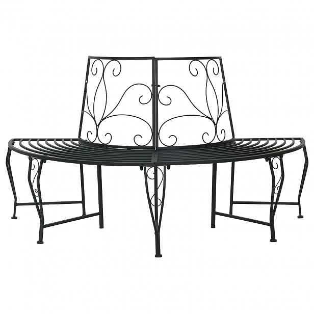 vidaXL Stromová lavička 4 -místná 160 x 80 x 89 cm steel Černá