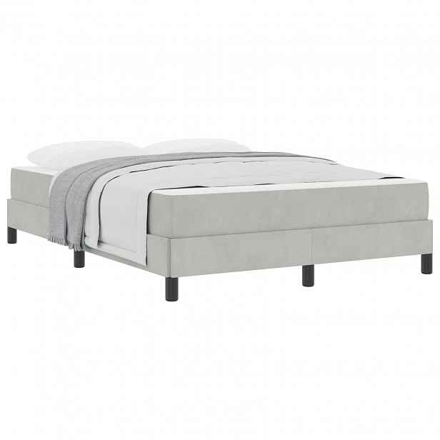 vidaXL Postel s boxspringem s matrací Světle šedá 140 x 190 cm textil