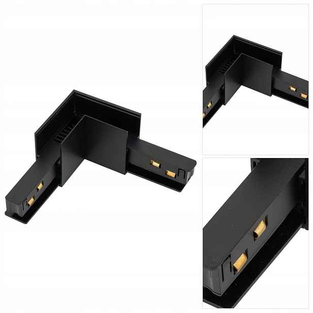 Černá kolejnicová spojka Magnetic Easy pro moderní osvětlení Tk Lighting