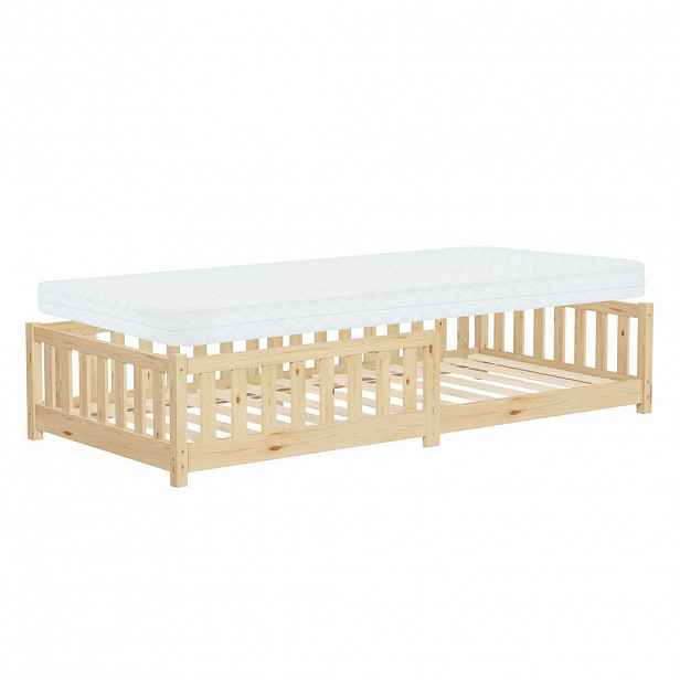 ML-DESIGN DĚTSKÁ postýlka 90x200 cm přírodní s matrací H:10 cm