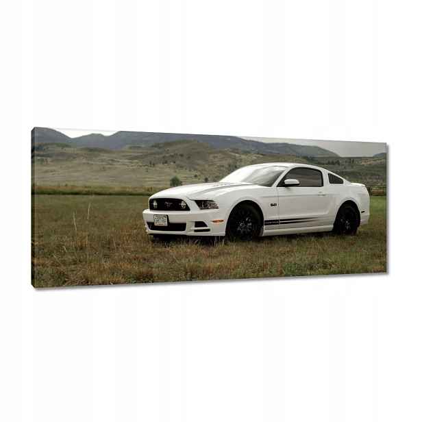 Obrazy 100x40 Bílý Ford Mustang