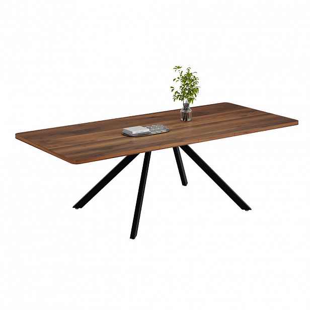 Urban Meuble JÍDELNÍ STŮL rozkládací 160-240 cm, ořech a kov – moderní pro 6-10 osob s robustním výsuvem