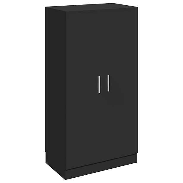 vidaXL Botník černý 55x35x108 cm kompozitní dřevo