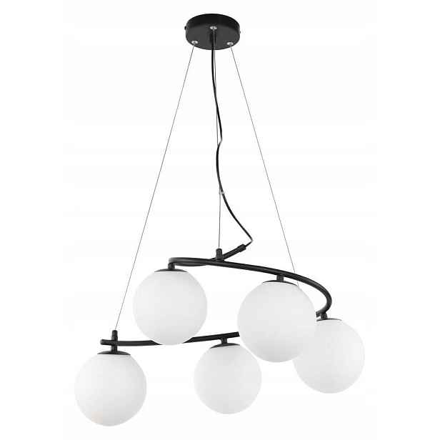 Černá závěsná lampa Aslan industriální nad jídelní stůl Rabalux